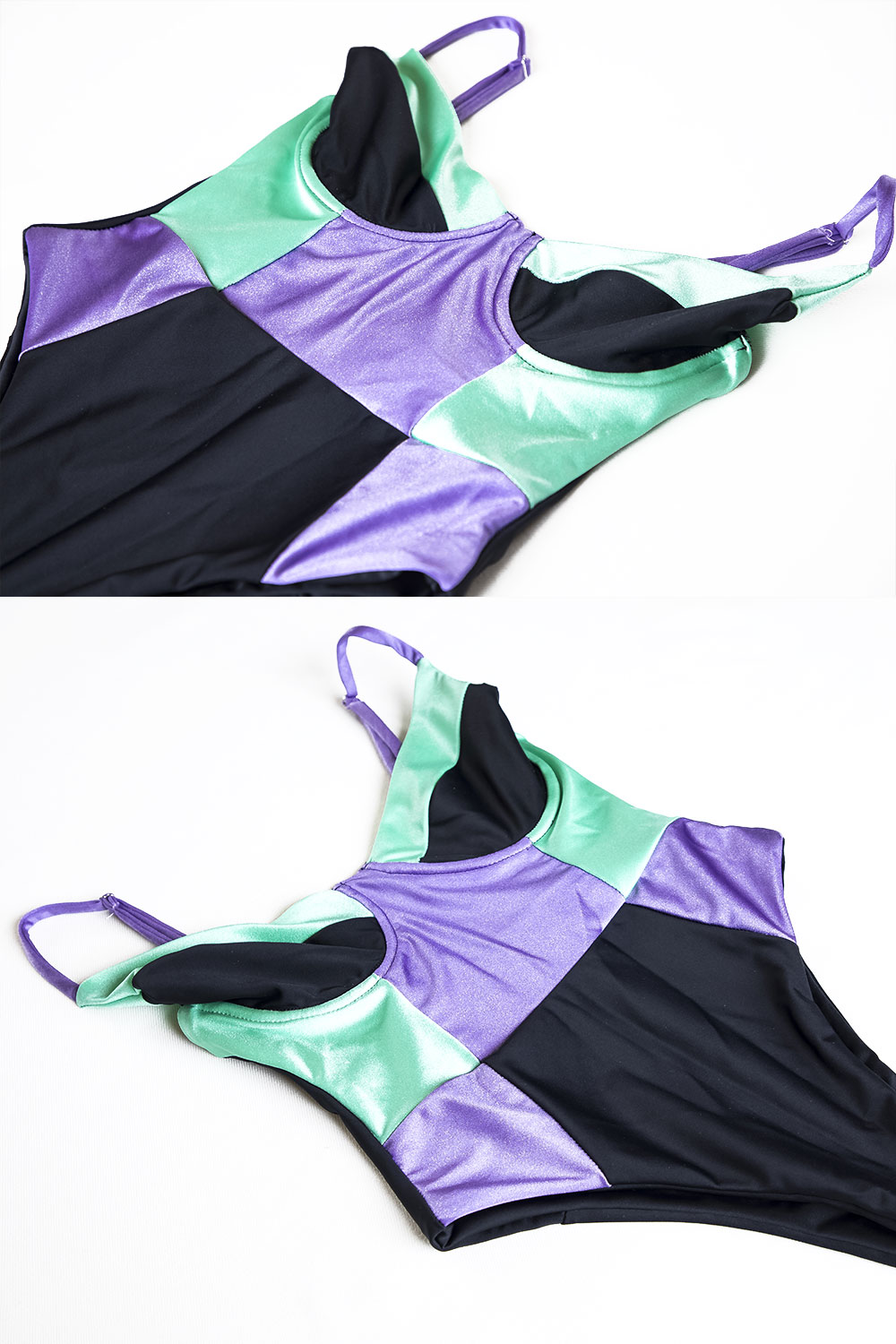 Traje de baño Magno Mix Negro/Menta/Morado