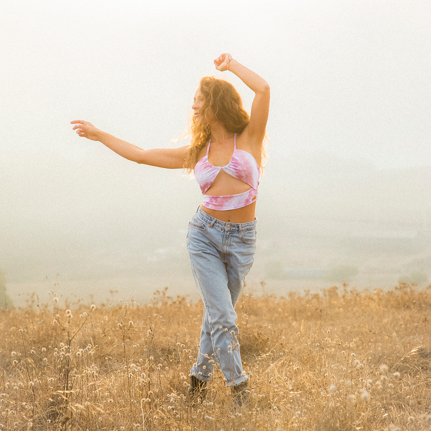 Crop Top Malva Rosado Tiedye