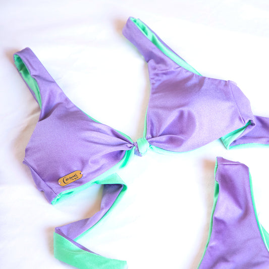 Top Knot Lila/Verde Menta