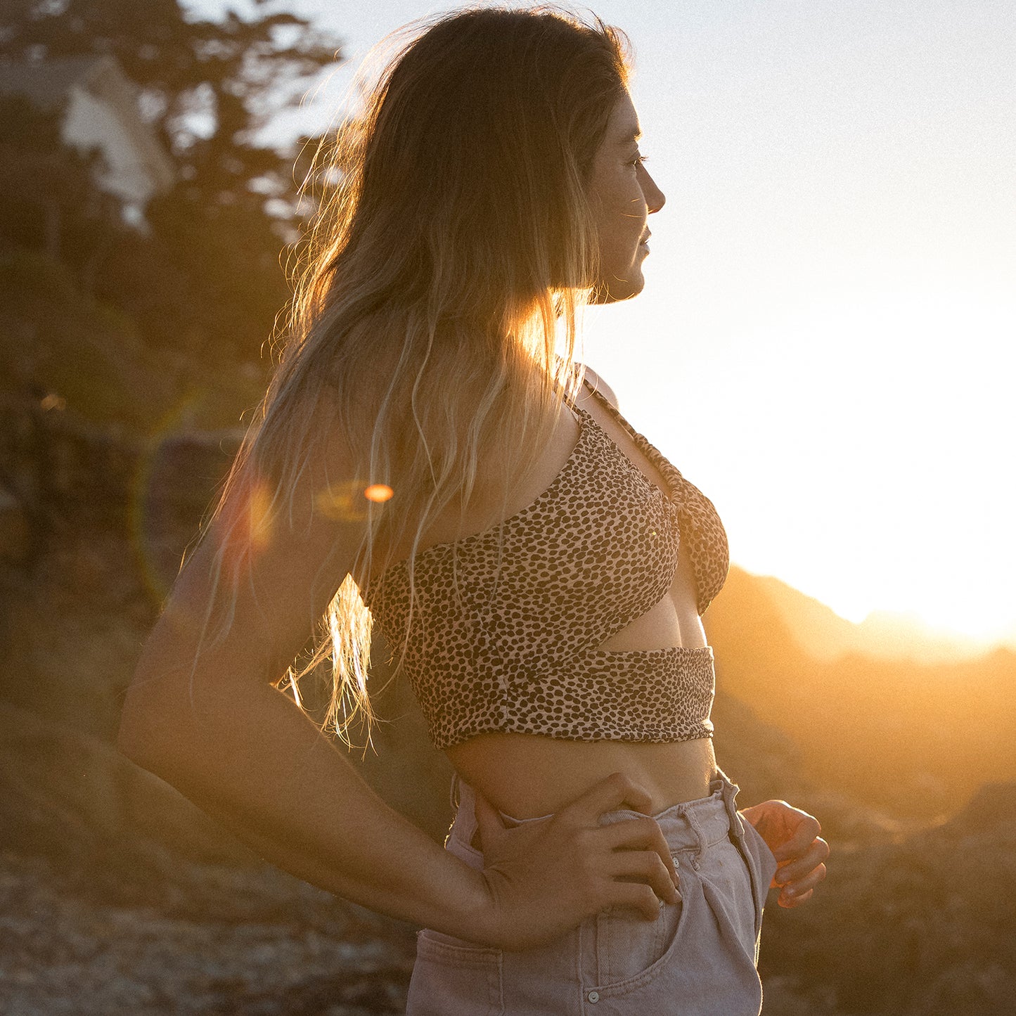 Crop Top Malva Print Cheetah