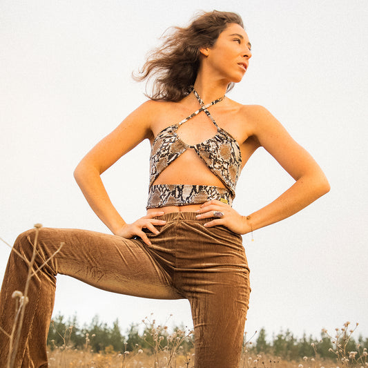 Crop Top Malva Print Snake Cafe