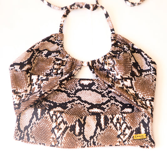 Crop Top Malva Print Snake Cafe
